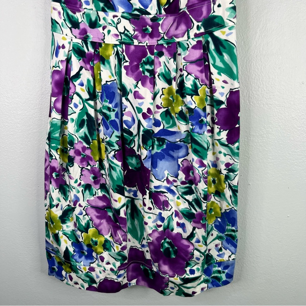 Maurices Dress Women’s 9/10 Purple Blue Floral Sleeveless V Neck Mini Summer - Picture 5 of 13